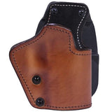 3 Layer Synthetic Leather Paddle Holster - Jericho-Baby Eagle Steel Mid Size with Rails, Brown, Right Hand