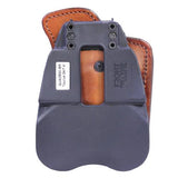 Inside Outside Multi Function Leather Holster - Taurus 24-7 with 4" Barrel, Ambidextrous , Brown with Suede Lining