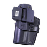 3 Layer Synthetic Leather Belt Holster - Jericho-Baby Eagle Steel Full Size with Rails, Black, Right Hand