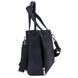 Cargo Pocket Cowhide Tote - Black