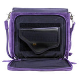 Suede Clutch with Cowhide Flap - Purple