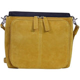 Suede Clutch with Cowhide Flap - Yellow