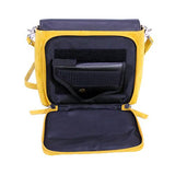 Suede Clutch with Cowhide Flap - Yellow