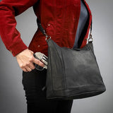 Concealed Carry Large Hobo Handbag - Black