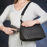 QuIlted Microfiber - Hobo Handbag, Black