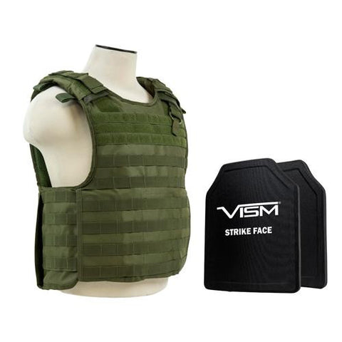 QR Carrier Vest with 10" x 12" PE Hard Plates - Green