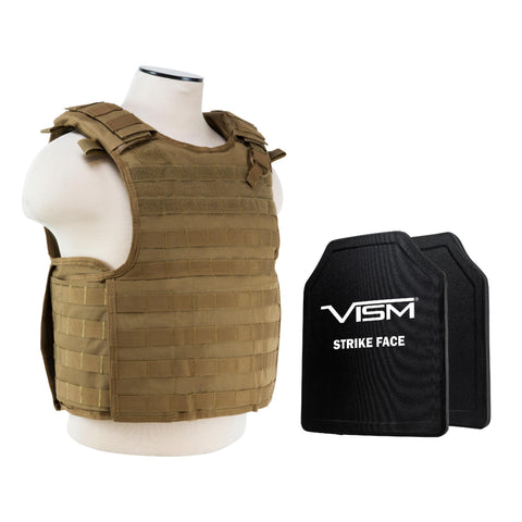 QR Carrier Vest with 10" x 12" PE Hard Plates - Tan