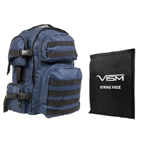 Tactical Backpack with 10" x 12" Square Panels - Blue with Black Trim