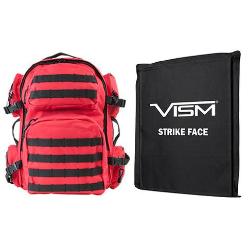 Tactical Backpack with 10" x 12" Square Panels - Red with Black Trim