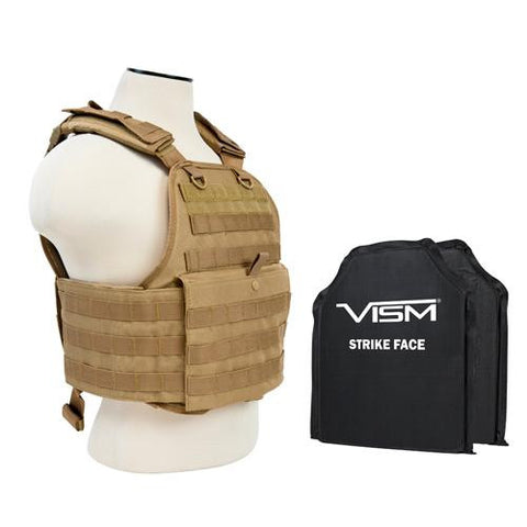 Plate Carrier Vest - 2 10" x 12" Soft Panels, Tan