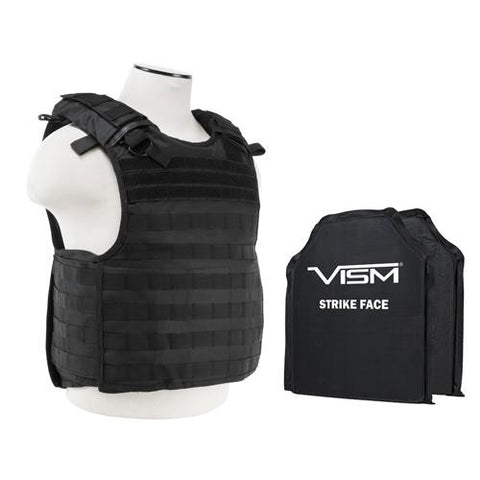 QR Plate Carrier Vest with 10" x 12" Soft Panels - Black