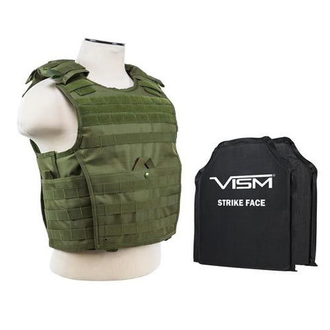 Expert Plate Carrier Vest with 10" x 12" Soft Panels - Green