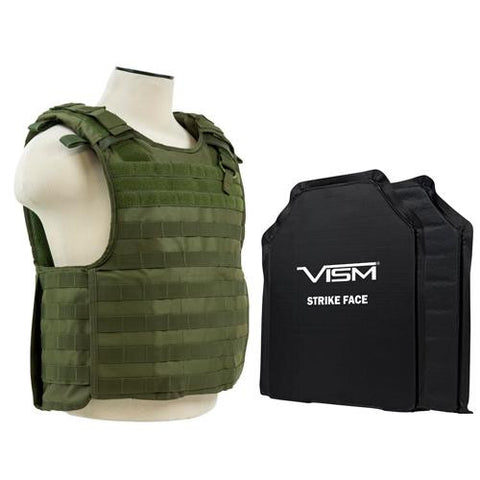 QR Plate Carrier Vest with 11" x 14" Soft Panels - Green