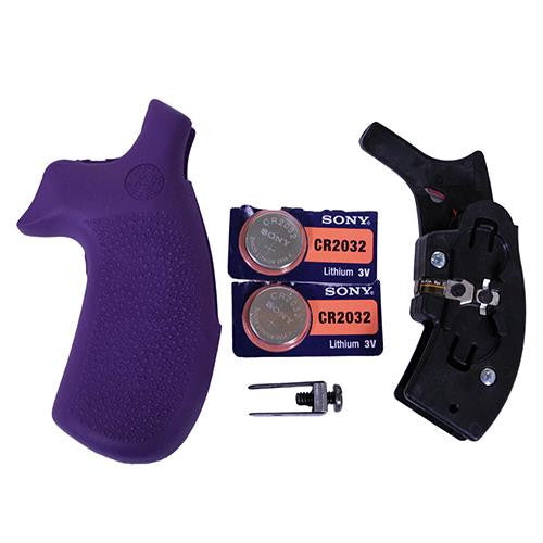 Laser Enhanced Grip - Smith & Wesson K Frame, Round Butt, Rubber Monogrip, Purple