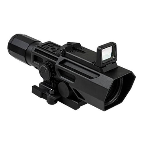 ADO 3-9x42mm Scope - P4 Sniper Reticle with Flip Up Red Dot Optic, Black