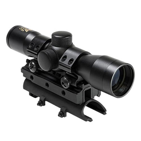 SKS Tri Rail Cover with 4x30mm Compact Scope and 1" Rings, Black