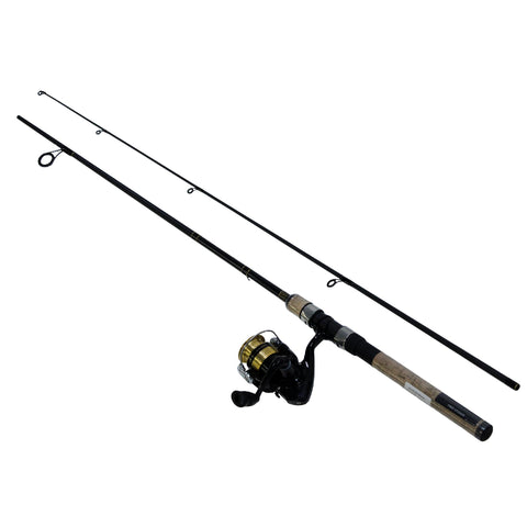 D-Shock Freshwater Spinning Combo - 1 Bearing, 6' Length, 2 Piece Rod, Medium-Light Power, Fast Action,Ambidextrous