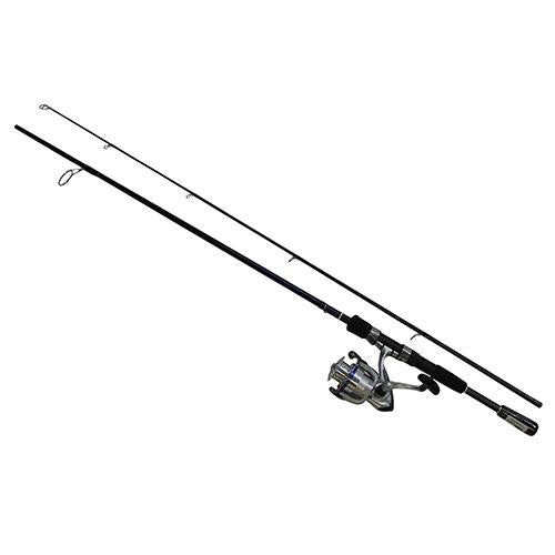 D-Shock Freshwater Spinning Combo - 2 Bearings, 6'6", Length, 2 Piece Rod, Medium Power, Fiberglass Blank Material