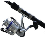 D-Shock Freshwater Spinning Combo - 2 Bearings, 7' Length, 2 Piece Rod, Medium Power, Fiberglass Blank Material