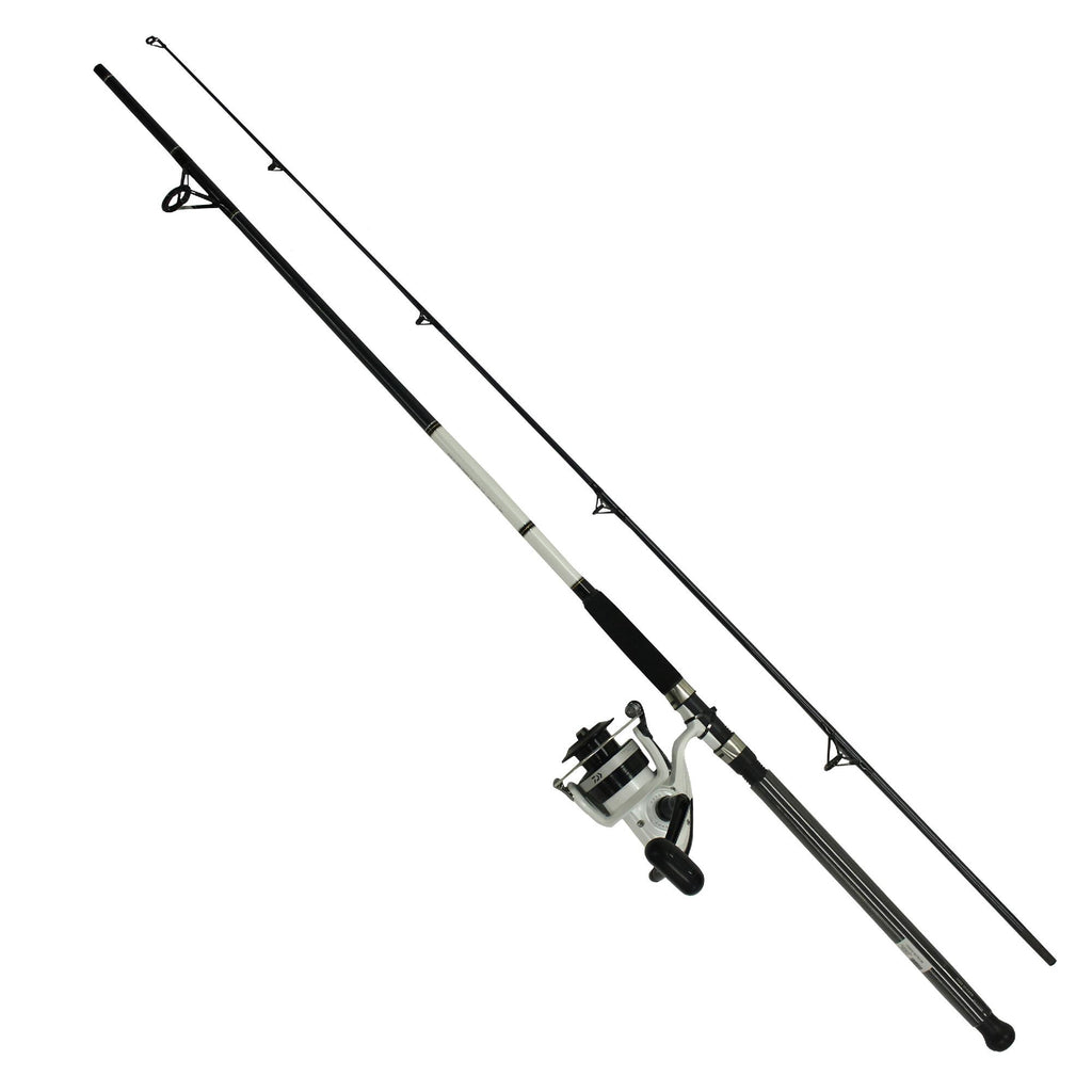 D-Wave Saltwater Spinning Combo - 1 Bearing, 9' Length, 2 Piece Rod, Medium Power, Fiberglass Blank Material