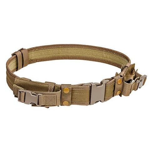 Vism Tactical Belt with Two Pouches - Tan