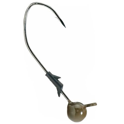 TroKar ProV Bend Ball Head Jig - 1-4 oz, Green Pumpkin, Black Chrome Hook