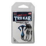 TroKar SwimBait Head - Size 1-16 oz, Black Chrome Hook, Black