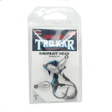 TroKar SwimBait Head - Size 1-4 oz, Black Chrome Hook, Lead