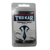 TroKar SwimBait Head - Size 3-8 oz, Black Chrome Hook, Black