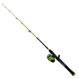 Splash Spinning Combo - Green, 10sz, 3.4:1 Gear Ratio, 6' Length, 2 Piece Rod, 6-14 lb, Ambidextrous