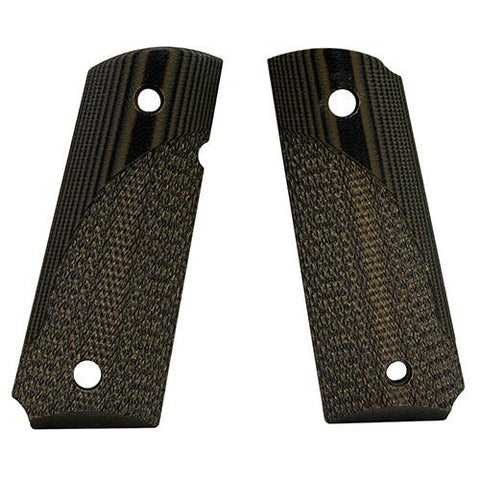 G-10 Tactical Pistol Grips - 1911 Officer, Green-Black, Fine