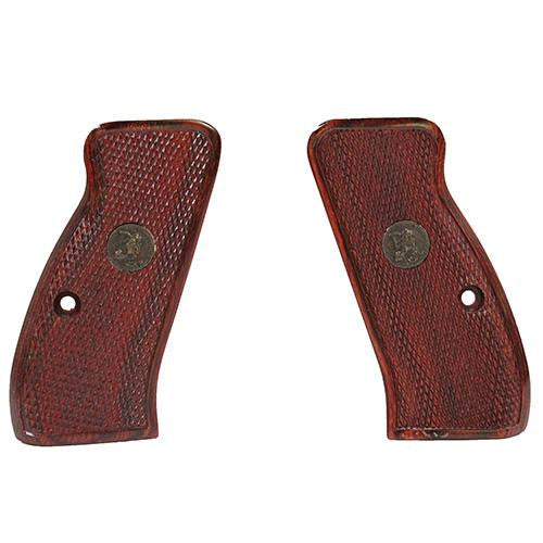 Renegade Wood Laminate Revolver Grips - CZ 75 Compact, Rosewood, Checkered