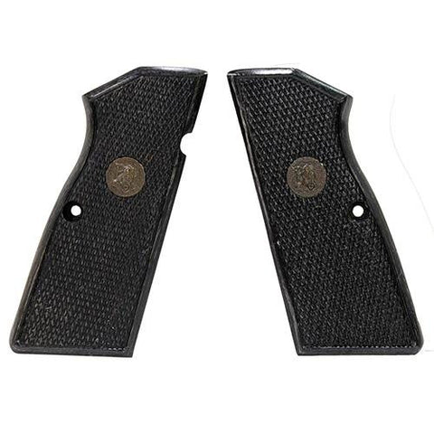 Renegade Wood Laminate Revolver Grips - Browning Hi Power, Charcoal, Checkered