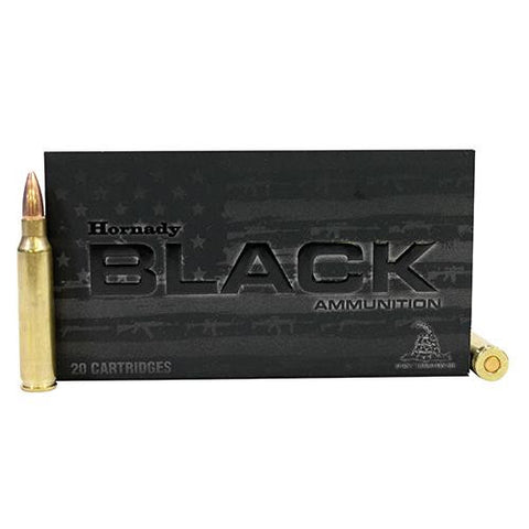 223 Remington - Black Ammunition, 62 Grains, Full Metal Jacket, Per 20