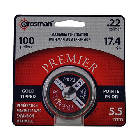 Premier Gold Tip Pellet - .22 Caliber, 17.4gr, Per 100