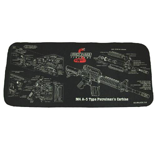 28"x12" Neoprene M4 Schematic Gun Cleaning Mat M4, Matte Black