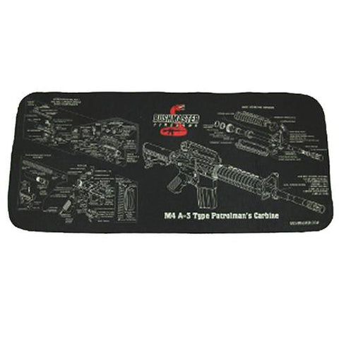 28"x12" Neoprene M4 Schematic Gun Cleaning Mat M4, Matte Black