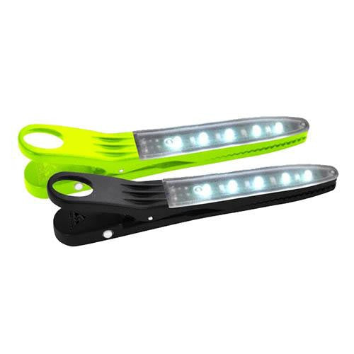 Fire Clip LED Light, Green-White. 2 Pack