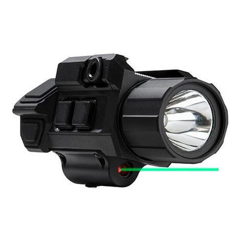 Pistol Flashlight and Laser - 3W Ultra Bright, 200 Lumen LED, Fully Adjustable, Strobe,  Green Laser