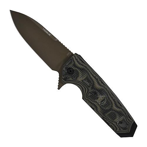 Folding Knife - Scorpion G10 Engraved, Sig Mark, 3 3-4", Spear Point, Tan Green