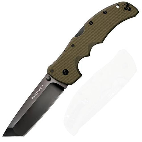 Recon 1 - Tanto Point, Plain Edge, Olive Drab Green