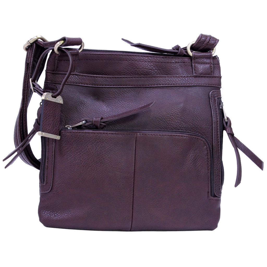 Purse - - Medium Cross Body Style with Holster, Chocolate Brown