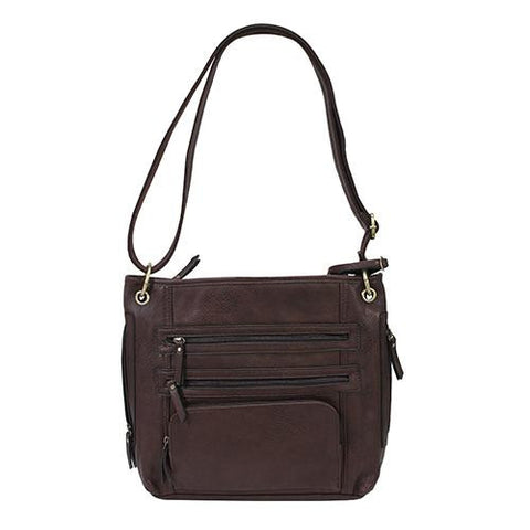 Cross Body Style Purse w-Holster - Large, Chocolate-Brown