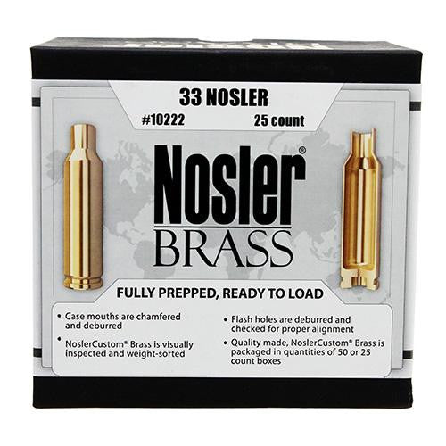 Custom Reloading Brass - 33 Nosler, Per 25