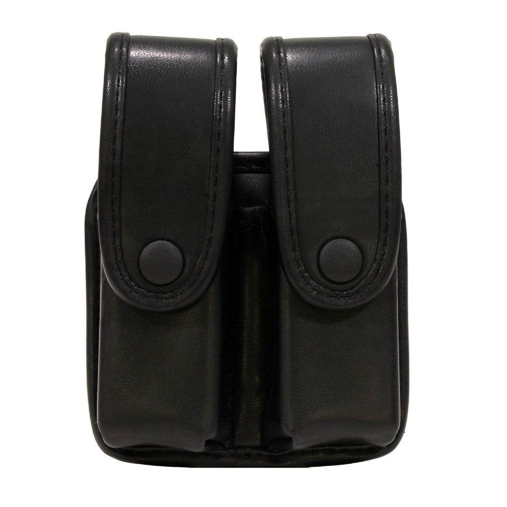 Fitted Pistol Magazine Case, Double Case w ith Flaps, Large Frame, Plain Black