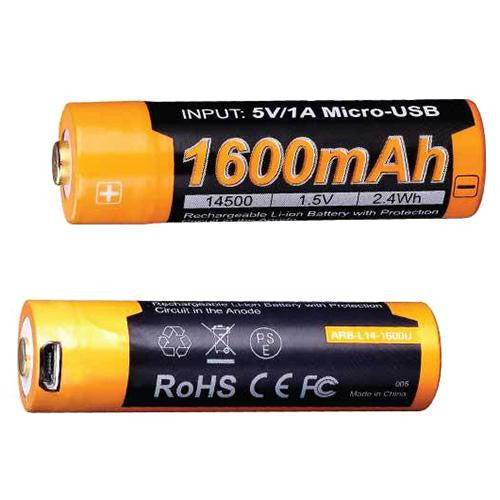 USB Rechargeable Li-ion 14500 Battery