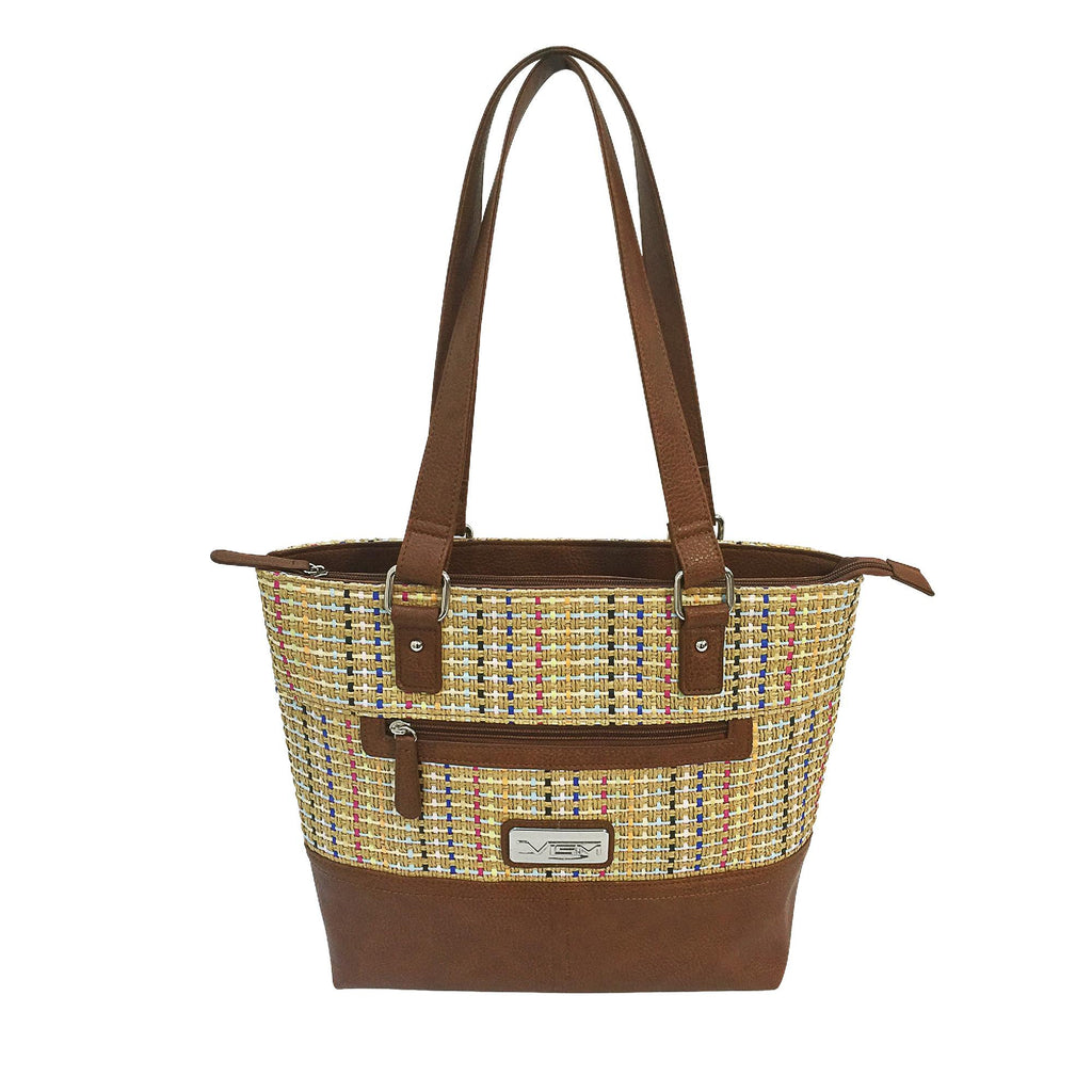 VISM Concealed Carry Woven Tote - Brown