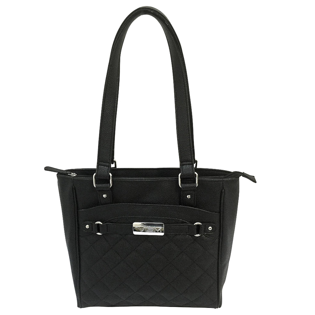 VISM Concealed Carry Quilted Tote - Black