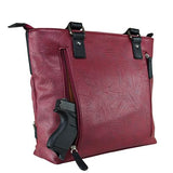 VISM Concealed Carry Satchel - Burgundy with Black Trim, Small