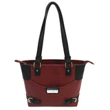 VISM Concealed Carry Satchel - Burgundy with Black Trim, Small